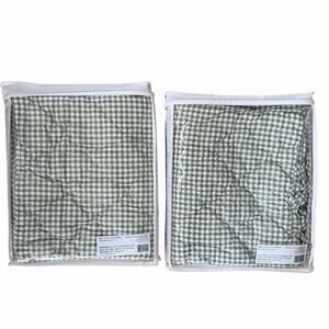 New The Company Store Green  Gingham Quilted Cotton Standard Shams (Set of 2)